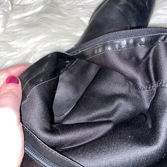 Franco Sarto black leather size 9 riding boots