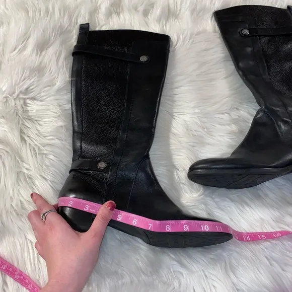 Franco Sarto black leather size 9 riding boots