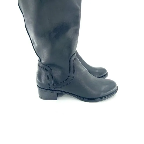 Franco Sarto Boots Carlano Western Black Leather Tall Riding Boots SZ 5 New