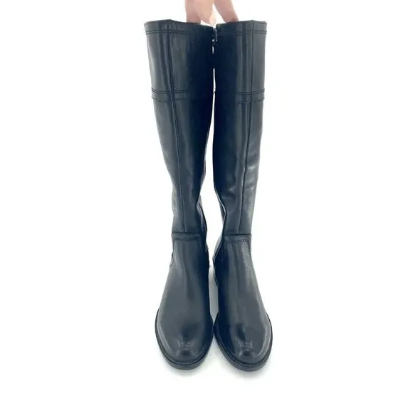 Franco Sarto Boots Carlano Western Black Leather Tall Riding Boots SZ 5 New