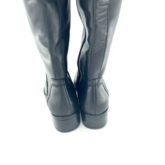 Franco Sarto Boots Carlano Western Black Leather Tall Riding Boots SZ 5 New