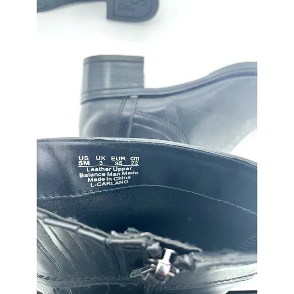 Franco Sarto Boots Carlano Western Black Leather Tall Riding Boots SZ 5 New