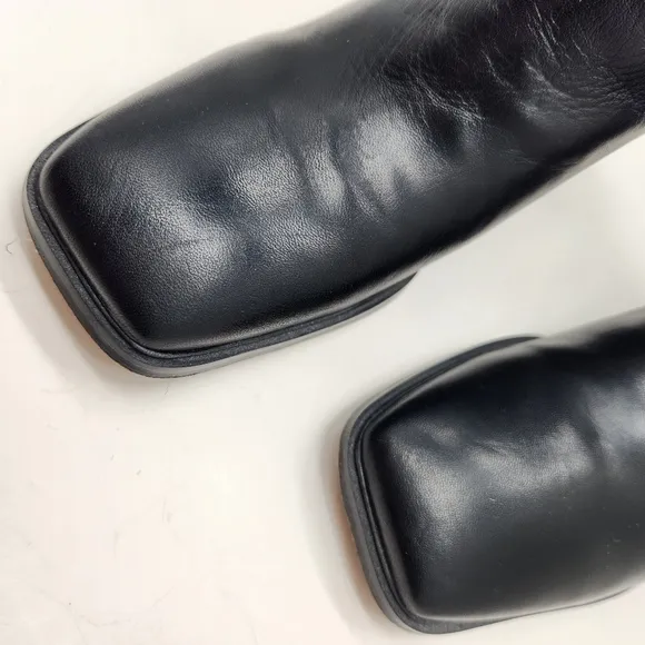 Franco Sarto boots women's 11M black leather suede Steviena mid calf new $180