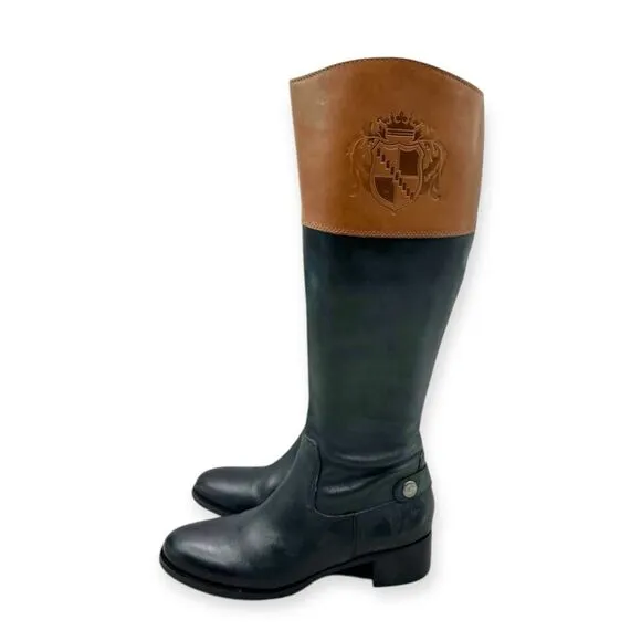 Franco Sarto Chipper Colorblock Leather Riding Boots Size: 7