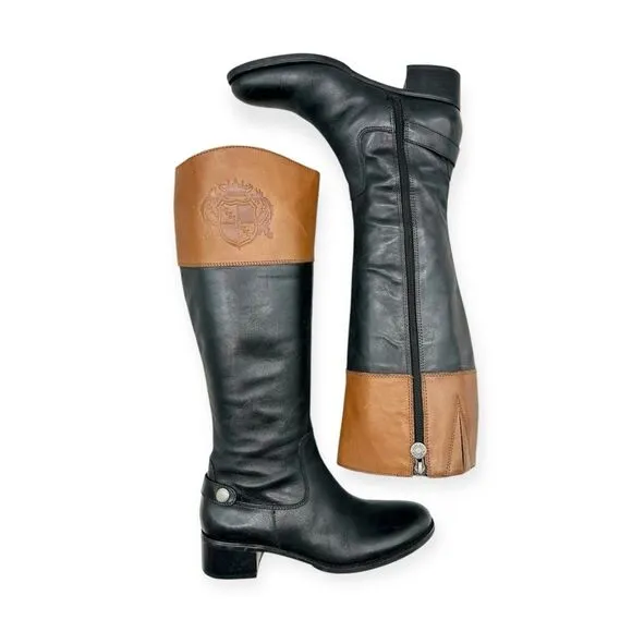 Franco Sarto Chipper Colorblock Leather Riding Boots Size: 7