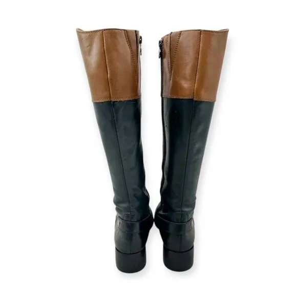 Franco Sarto Chipper Colorblock Leather Riding Boots Size: 7