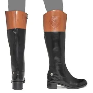 Franco Sarto Chipper Colorblock Leather Riding Boots Size: 7