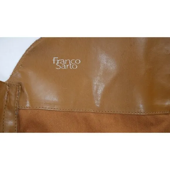 Franco Sarto Cosmina Riding Boots Tall Brown Leather Back Zipper Womens 7.5 EUC