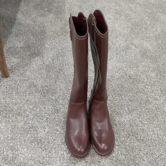 Franco Sarto Henrietta Brown Vegan Leather Riding Boots Size 6.5 NWT
