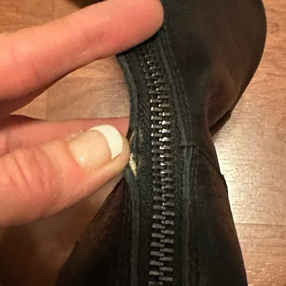 Franco Sarto Meyer Leather Riding Boots, Black, Full-back Zipper. NWOT