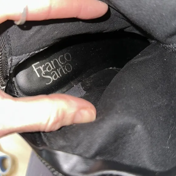 Franco Sarto Meyer Leather Riding Boots, Black, Full-back Zipper. NWOT