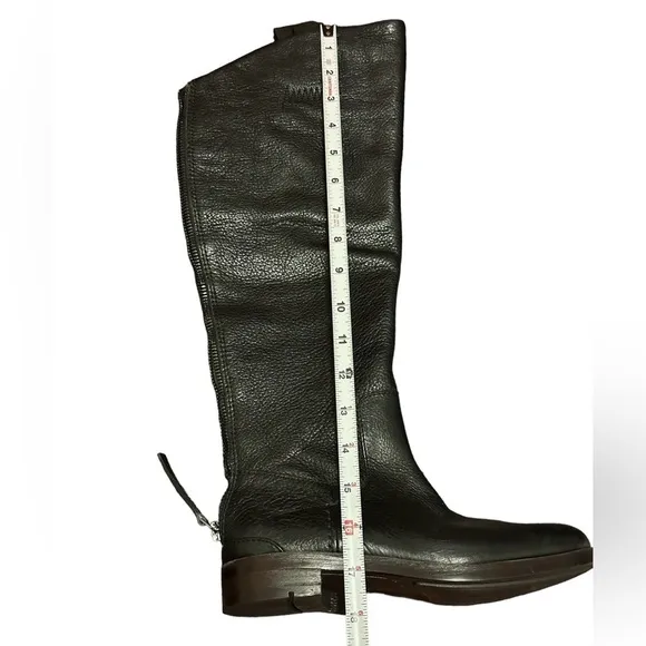 Franco Sarto Meyer Leather Riding Boots, Black, Full-back Zipper. NWOT