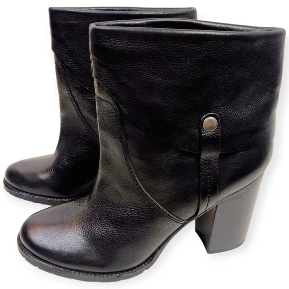 Franco Sarto SZ 10 Ocella Black Genuine Leather Boots