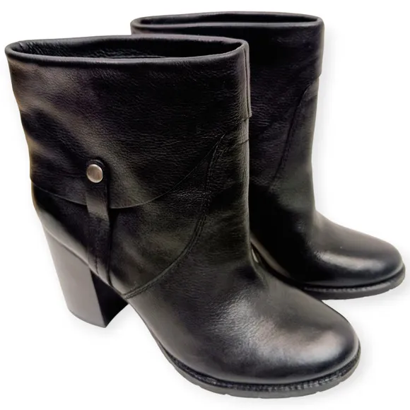Franco Sarto SZ 10 Ocella Black Genuine Leather Boots