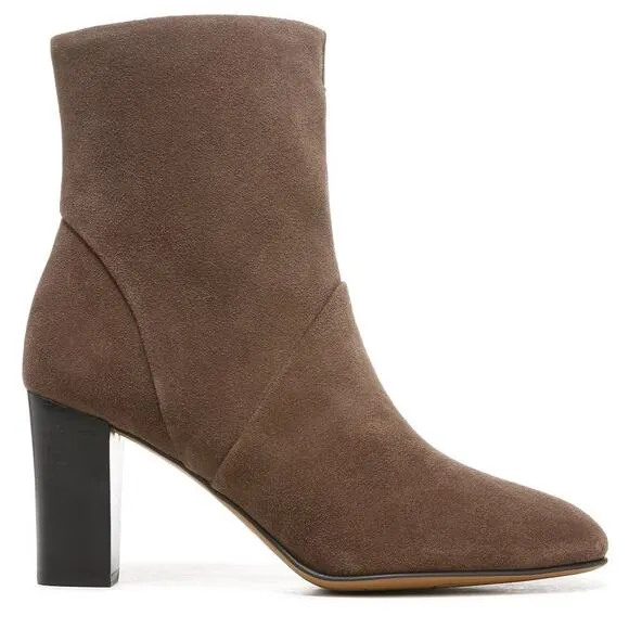 Franco Sarto Women's L-PIA Suede Zipper Ankle Boots Nougat Leather Size 7M NWT