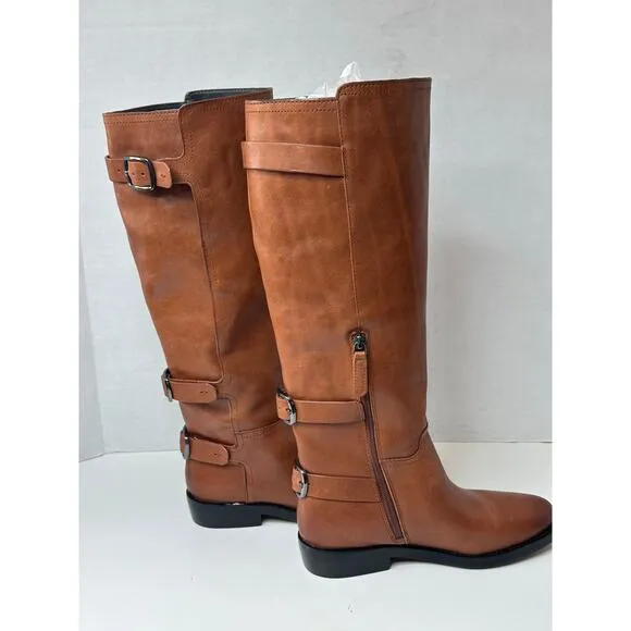 Franco Sarto Women's Padova Knee High Riding Boots Brown Size 6.5M NWT
