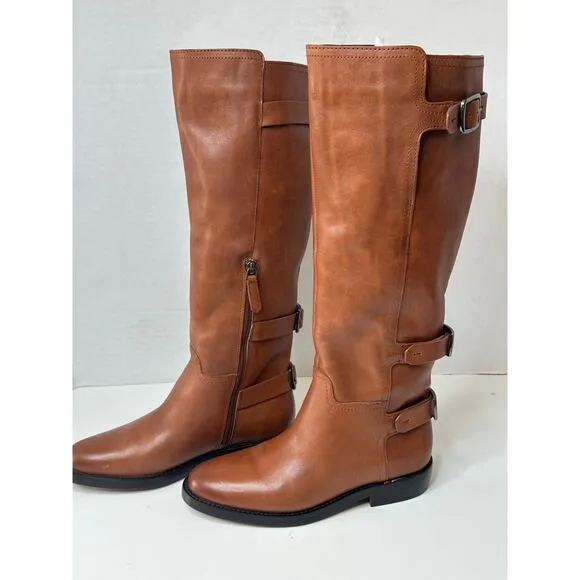 Franco Sarto Women's Padova Knee High Riding Boots Brown Size 6.5M NWT