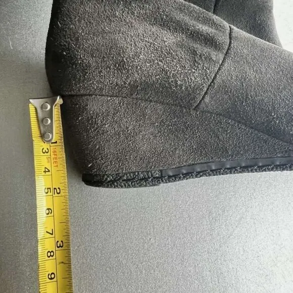 Franco Sarto Abela Suede Over-the-Knee Charcoal Gray Zip Boots Sz 6