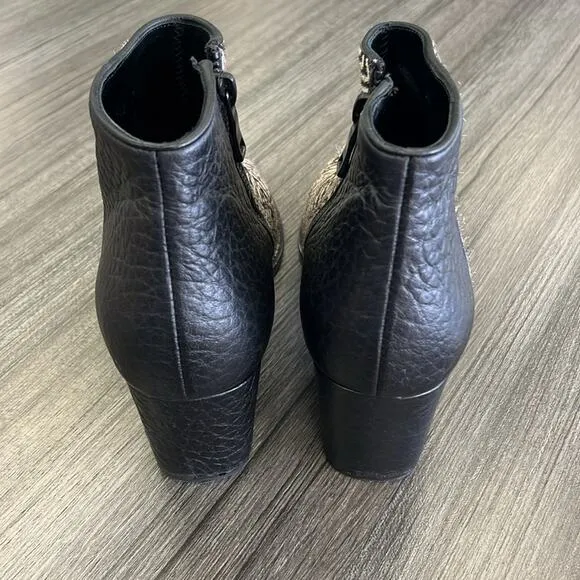 Freda Salvador pony hair and leather zebra ankle boots.  Size 7