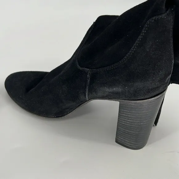 FREE PEOPLE Black Leather Suede Slouch Tassel Boots - Women’s Size 11 - No Box
