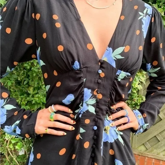 Free People Date Night floral mini dress