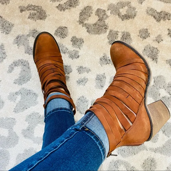 Free People Hybrid Heel Ankle Boots Brown Size 39