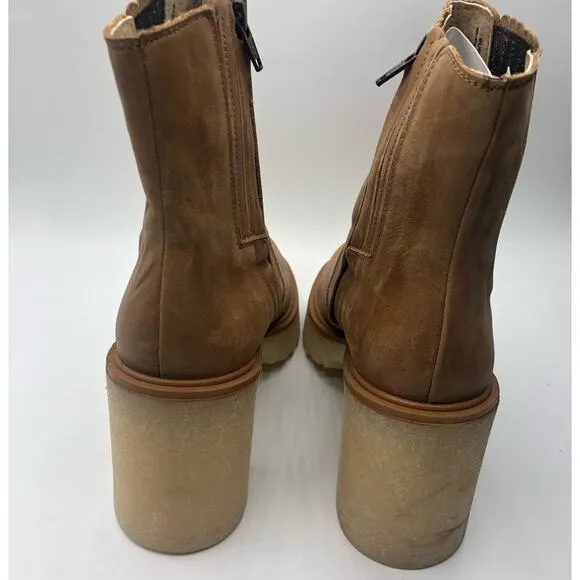 Free People James Chelsea Chunky Heel Boots Tan Size EU 40/ US 10