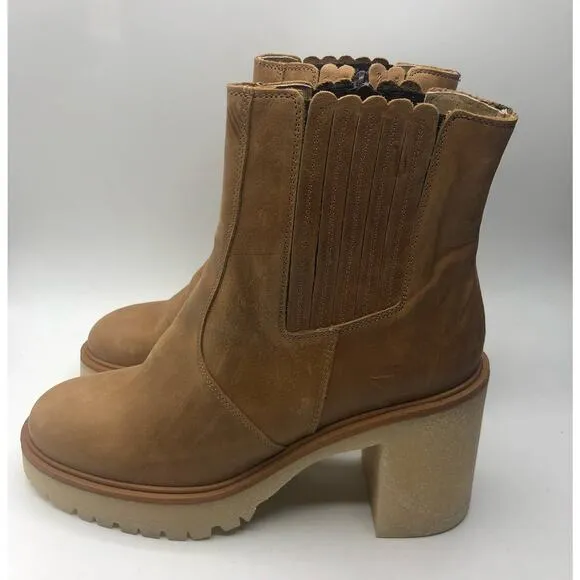 Free People James Chelsea Chunky Heel Boots Tan Size EU 40/ US 10