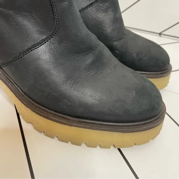 Free People | James Heeled Lug Sole Chelsea Boot Black Size 39