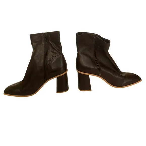 Free People Leather Ankle Boots Hot Fudge NWOT Size EU 40 US 10