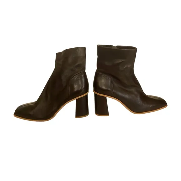Free People Leather Ankle Boots Hot Fudge NWOT Size EU 40 US 10
