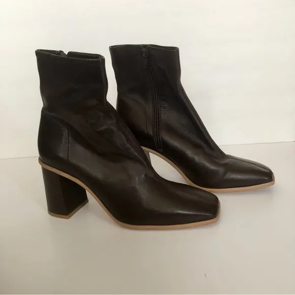 Free People Leather Ankle Boots Hot Fudge NWOT Size EU 40 US 10