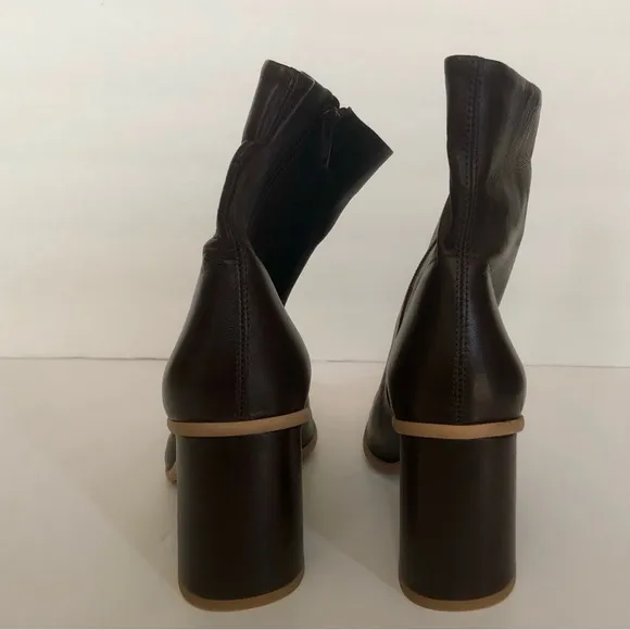 Free People Leather Ankle Boots Hot Fudge NWOT Size EU 40 US 10