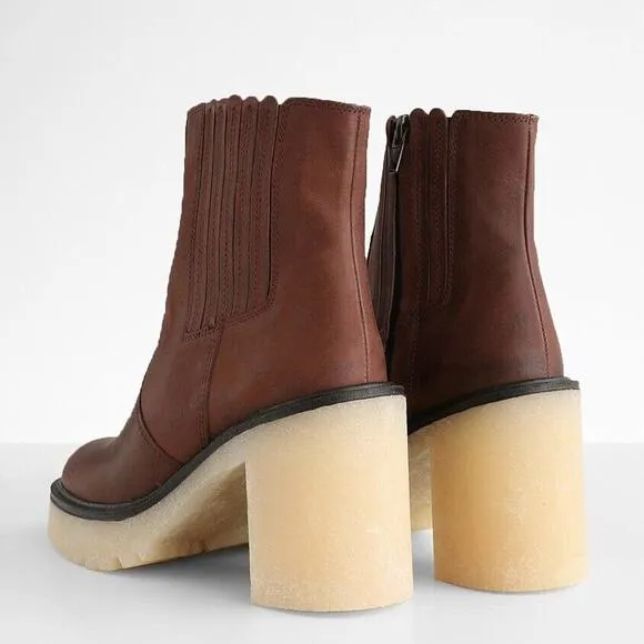 Free People NWOB Women's James Leather Chelsea Boots Brown Size 38.5