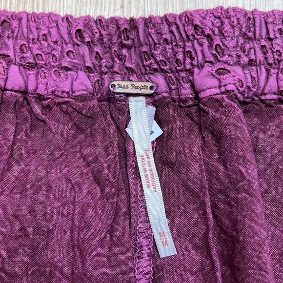 Free People Serenity Eyelet Mini Skirt Skort in Dreamy Mulberry MEDIUM 1245