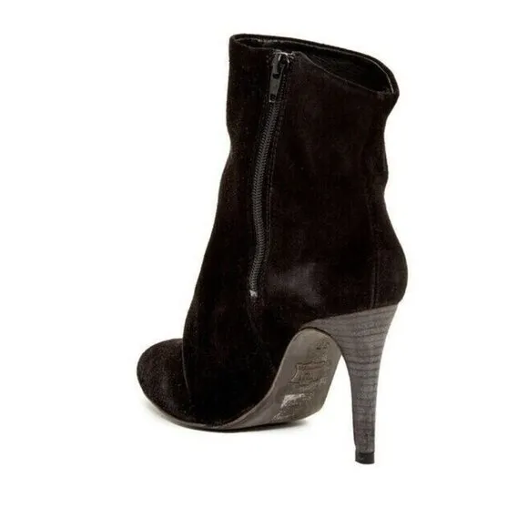 Free People Suede Zip Ankle Boots Black Fairfax Size 8 US 38 EUR New In Box