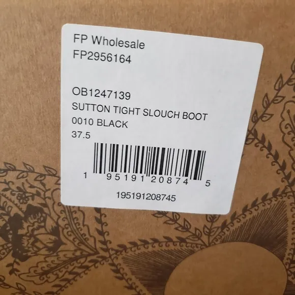 Free People Sutton tight slouch boots black leather size 39.5 US 9.5 new in box
