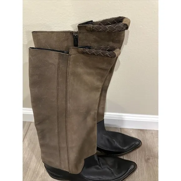 Free People Women's Brown Black Cowboy Western Boot Size 8