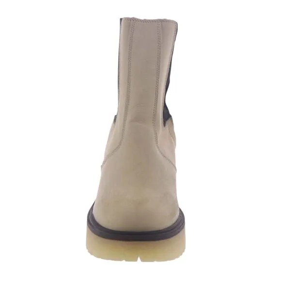 Free People Women's James Leather Chunky Lug Sole Chelsea Boots Bone Size 6 1/2