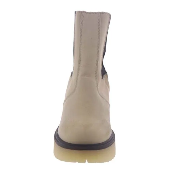 Free People Women's James Leather Chunky Lug Sole Chelsea Boots Bone Size 7 1/2