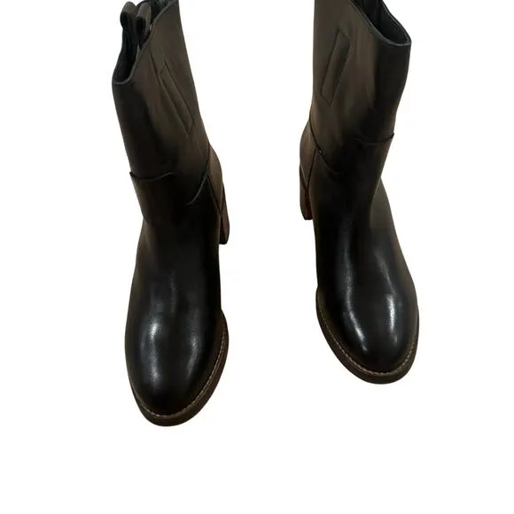 Free People Women's Leather Upper Tabby Ankle Boot Black Size 8.5 EU 39 NWOB