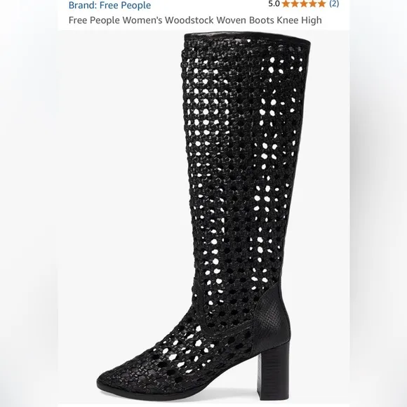 FREE PEOPLE Woodstock Woven Leather Boots
