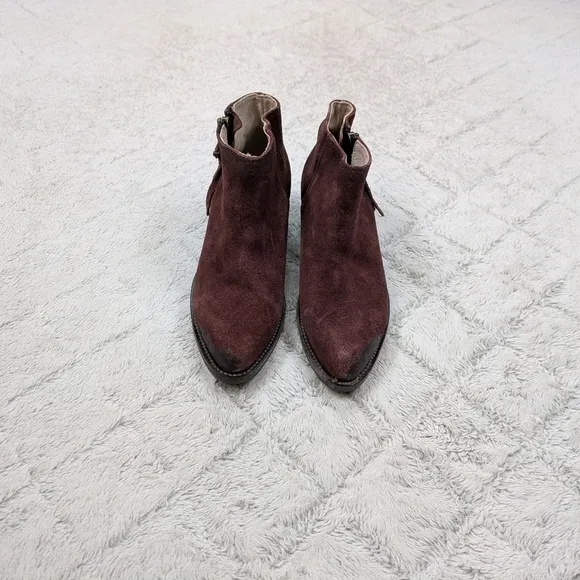 Freebird by Steven Boots Womens 8 Red Burgundy Ankle Booties Onyx Leather Suede