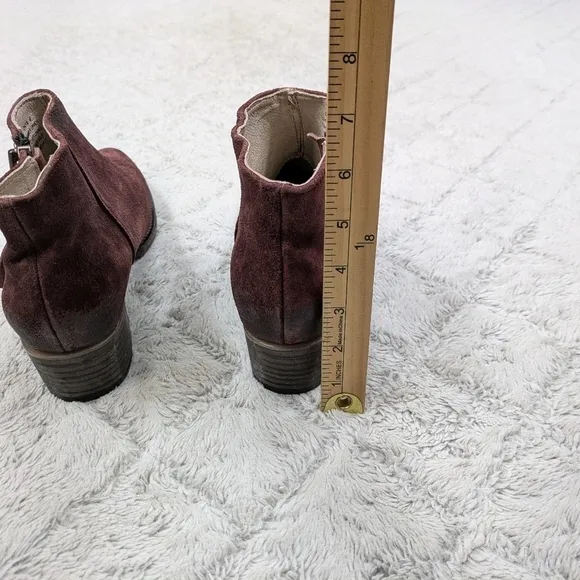 Freebird by Steven Boots Womens 8 Red Burgundy Ankle Booties Onyx Leather Suede