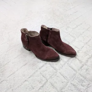 Freebird by Steven Boots Womens 8 Red Burgundy Ankle Booties Onyx Leather Suede