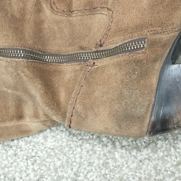 Freebird by Steven Brock Over The Knee Boots 9 Tan Suede Keather Tie
