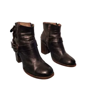 Freebird By Steven Leather Zip-Up Ankle Moto Riding Harness Boots Women's Size 9