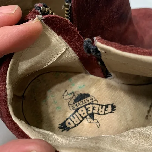 FREEBIRD Detroit red wine suede bootie