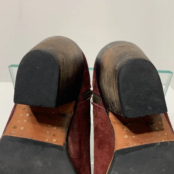 FREEBIRD Detroit red wine suede bootie