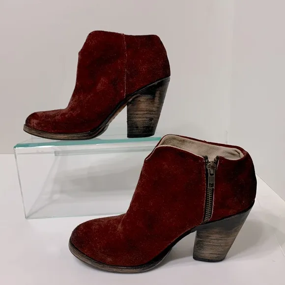 FREEBIRD Detroit red wine suede bootie
